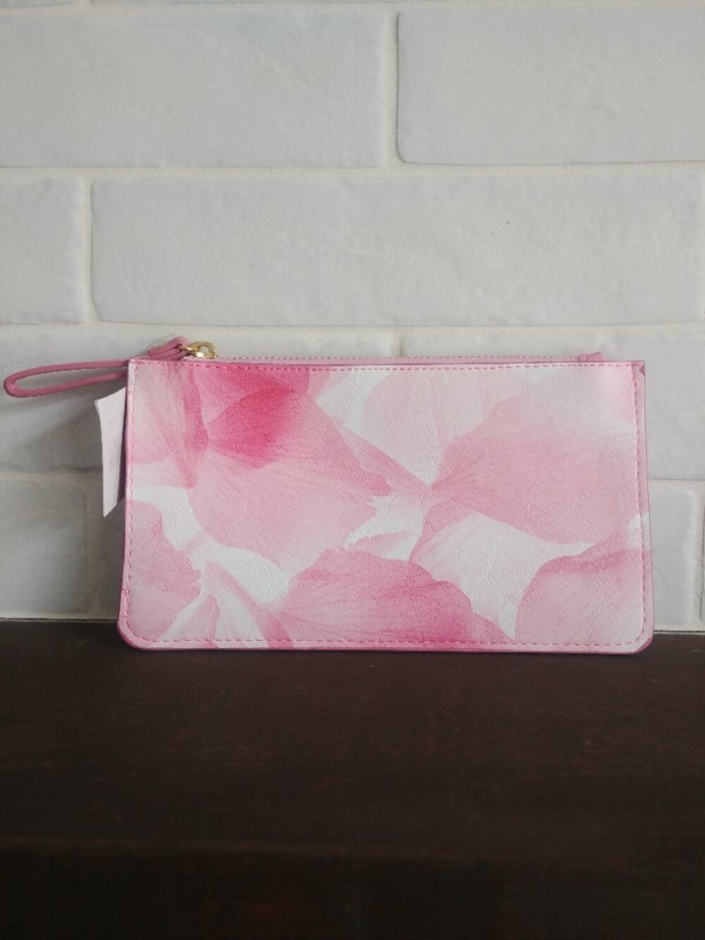 4/$20 NWT Indigo pencil case pink and white abstract flower petal swirl